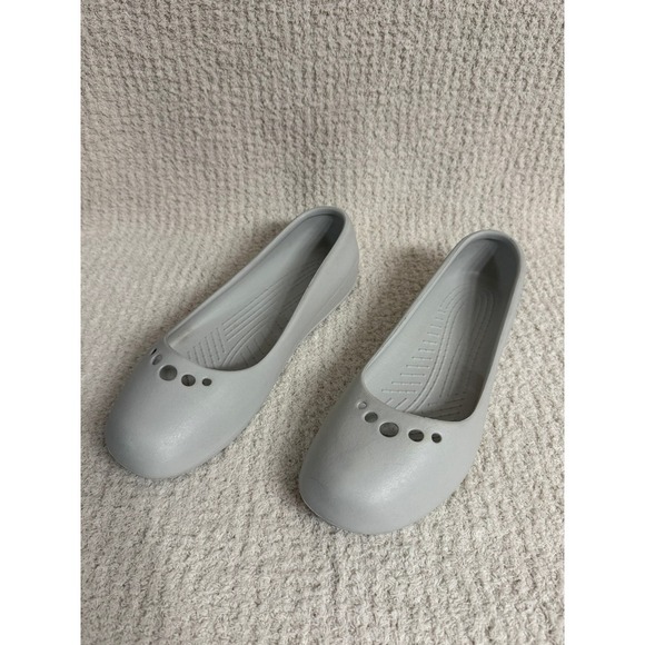 Crocs Prima Ballet Flats Comfort Slip On Shoes Casual Gray Women's Size 9 - Picture 2 of 7